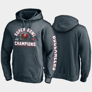 Buccaneers Super Bowl LV Champions Lateral Pass Pullover Hoodie - Charcoal