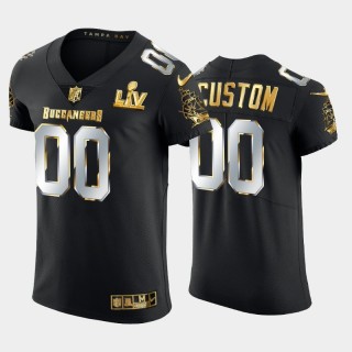 Buccaneers Custom Black Super Bowl LV Golden Edition Elite Jersey