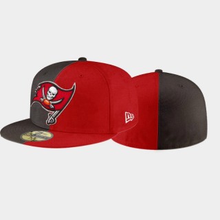 Tampa Bay Buccaneers Split Team Logo Hat - Red Pewter