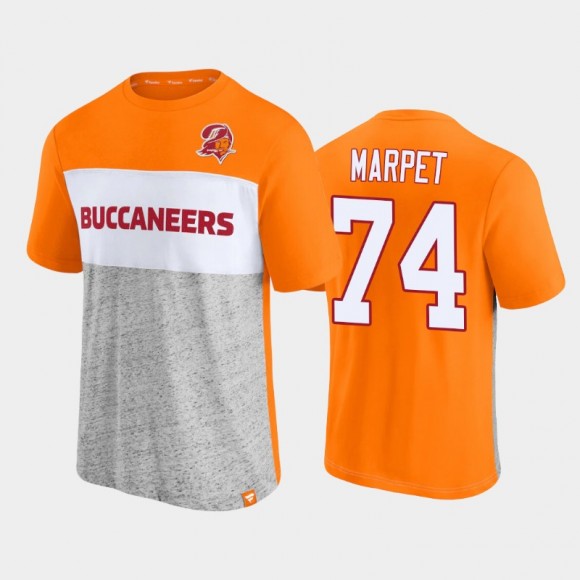 Buccaneers Ali Marpet Orange Gray Throwback Colorblock Retired Player T-Shirt