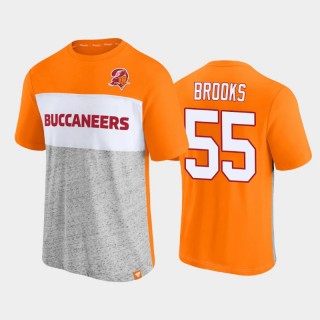 Buccaneers Derrick Brooks Orange Gray Throwback Colorblock Retired Player T-Shirt