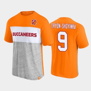 Buccaneers Joe Tryon-Shoyinka Orange Gray Throwback Colorblock T-Shirt