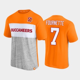 Buccaneers Leonard Fournette Orange Gray Throwback Colorblock T-Shirt