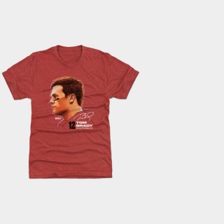 Tampa Bay Buccaneers Tom Brady Red Player Graphic Profile T-Shirt