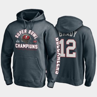 Buccaneers Tom Brady Super Bowl LV Champions Lateral Pass Pullover Hoodie - Charcoal