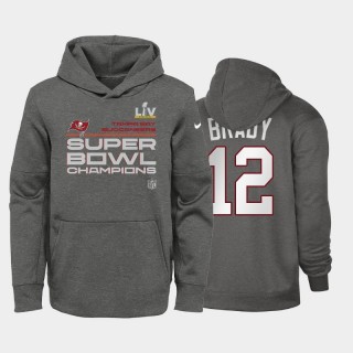Youth Buccaneers Tom Brady Charcoal Super Bowl LV Champions Trophy Hoodie