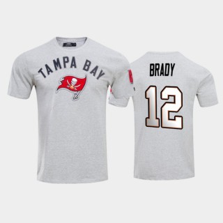 Tampa Bay Buccaneers Tom Brady Gray Team Logo T-Shirt
