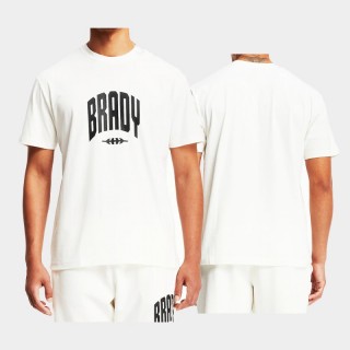 Men's Tom Brady Tampa Bay Buccaneers White Varsity Short Sleeve T-Shirt