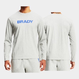 Men's Tampa Bay Buccaneers Tom Brady Gray Wordmark Long Sleeve T-Shirt