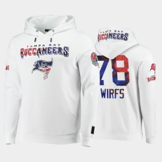 Tristan Wirfs #78 Buccaneers White 2021 Independence Day Americana Pullover Hoodie