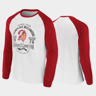 Tampa Bay Buccaneers Vintage Raglan Long Sleeve T-Shirt - White Red