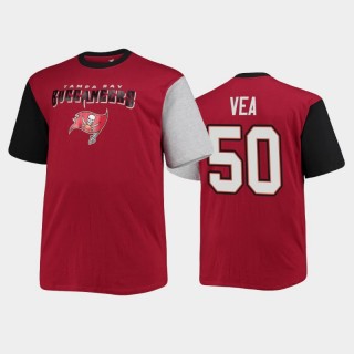 Tampa Bay Buccaneers Vita Vea Red Black Team Logo Colorblocked T-Shirt
