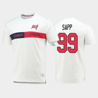 Tampa Bay Buccaneers Warren Sapp White Team Logo Core Retired Player T-Shirt
