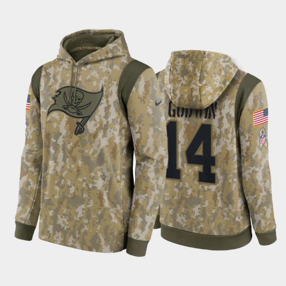 Chris Godwin Tampa Bay Buccaneers Camo 2021 Salute To Service Performance Pullover Hoodie