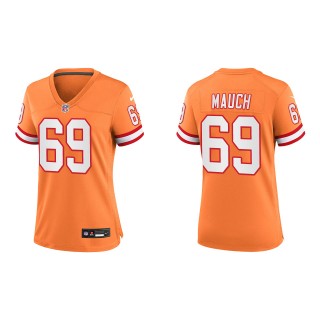 Cody Mauch Women's Tampa Bay Buccaneers Orange Throwback Game Jersey
