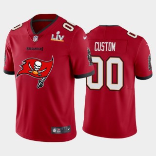 Custom Buccaneers Red Super Bowl LV Champions Primary Logo Vapor Limited Jersey