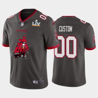 Custom Buccaneers Pewter Super Bowl LV Champions Vapor Limited Jersey