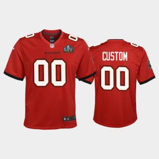 Youth Buccaneers Custom Super Bowl LV Game Jersey - Red