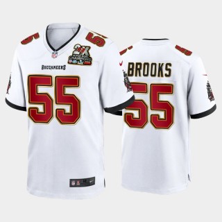 Buccaneers #55 Derrick Brooks 2X Super Bowl Champions Patch Game Jersey - White