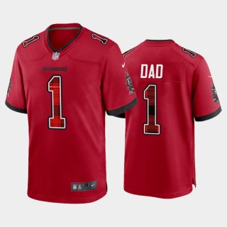 Tampa Bay Buccaneers Fathers Day Gift Number One Dad Red Game Jersey