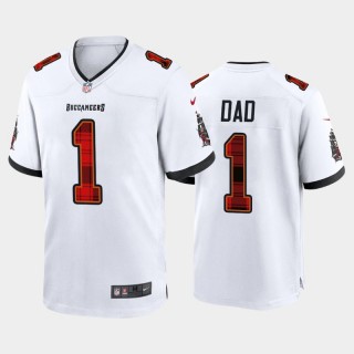 Tampa Bay Buccaneers Fathers Day Gift Number One Dad White Game Jersey