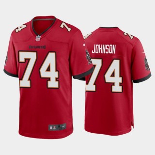 Men's Buccaneers #74 Fred Johnson Game Jersey - Red