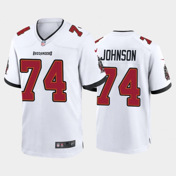Men's Buccaneers #74 Fred Johnson Game Jersey - White