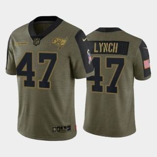 John Lynch Tampa Bay Buccaneers 2021 Salute To Service Retired Player Limited Jersey - Olive