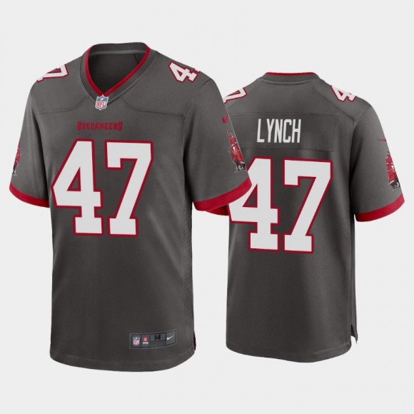 Buccaneers #47 John Lynch Game Retired Player Jersey - Pewter