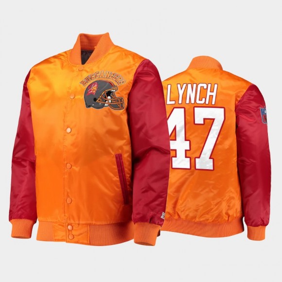 Buccaneers John Lynch Throwback Locker Room Full-Snap Jacket - Orange Red
