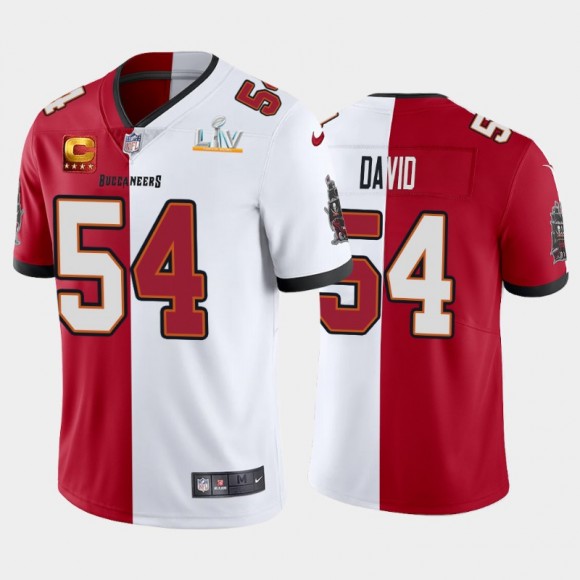 Buccaneers Lavonte David Super Bowl LV Champions Split Limited Jersey - Red White