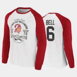 Tampa Bay Buccaneers Le'Veon Bell Vintage Raglan Long Sleeve T-Shirt - White Red