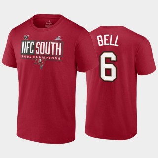 Le'Veon Bell #6 Buccaneers Red 2021 NFC South Division Champions T-Shirt
