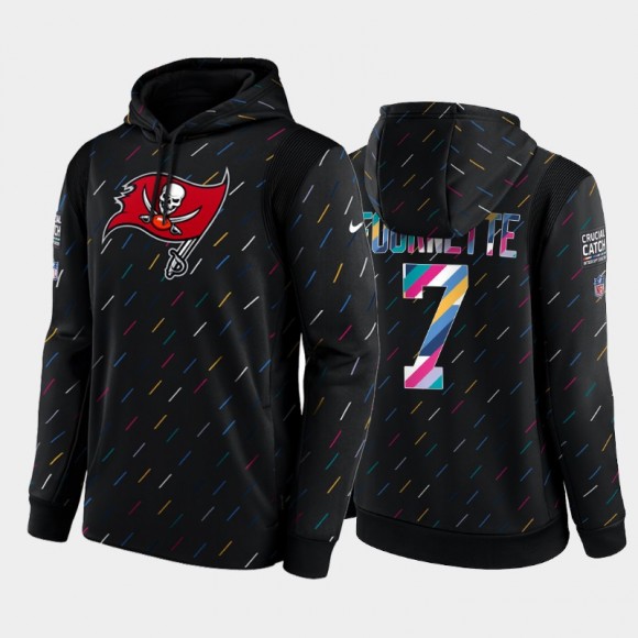 Men's Leonard Fournette Buccaneers Charcoal 2021 NFL Crucial Catch Therma Pullover Hoodie