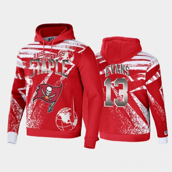 Tampa Bay Buccaneers Mike Evans Red All Over Print Pullover Hoodie
