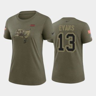 Women's Buccaneers Mike Evans 2021 Salute To Service Olive T-Shirt
