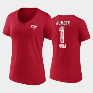 Tampa Bay Buccaneers Mothers Day Cardinal Women's V-Neck T-Shirt