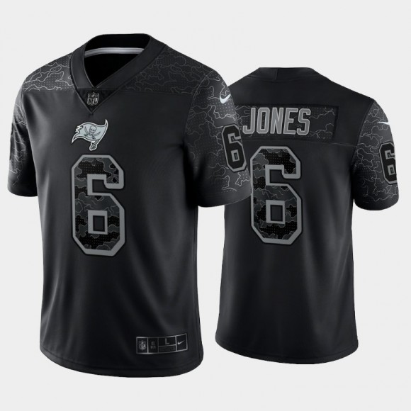 Men's Buccaneers NO. 6 Julio Jones Reflective Limited Jersey - Black