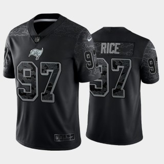 Men's Buccaneers NO. 97 Simeon Rice Reflective Limited Retired Player Jersey - Black