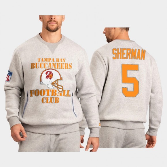 Buccaneers Richard Sherman Throwback Gray Locker Room End Zone Sweatshirt