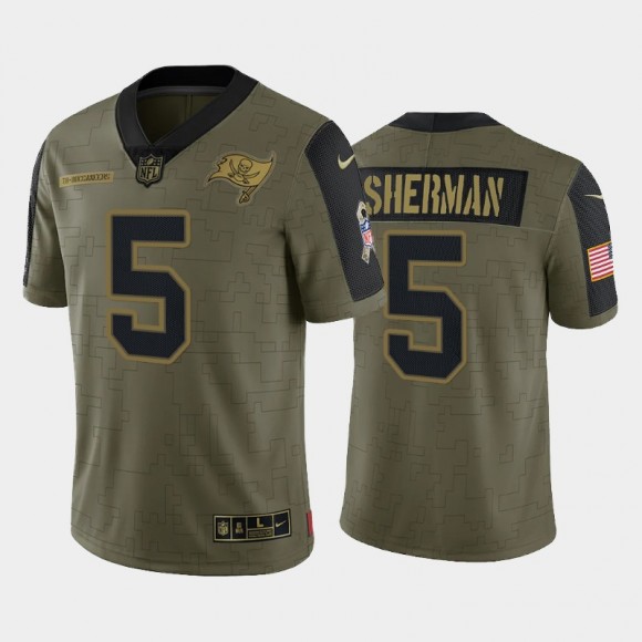 Richard Sherman Tampa Bay Buccaneers 2021 Salute To Service Limited Jersey - Olive