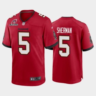 Buccaneers Richard Sherman 2021 NFL Playoffs Patch Red Game Jersey