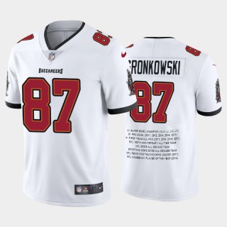 Rob Gronkowski #87 Buccaneers White Career Highlight Vapor Limited Jersey