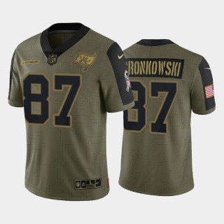 Rob Gronkowski Tampa Bay Buccaneers 2021 Salute To Service Limited Jersey - Olive