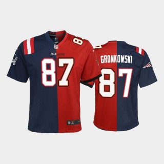 Youth Tampa Bay Buccaneers Patriots Rob Gronkowski Split Game Jersey - Red Navy