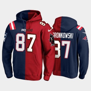 Tampa Bay Buccaneers Patriots Rob Gronkowski Split Name Number Hoodie - Red Navy