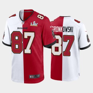 Buccaneers Rob Gronkowski Super Bowl LV Champions Split Game Jersey - Red White