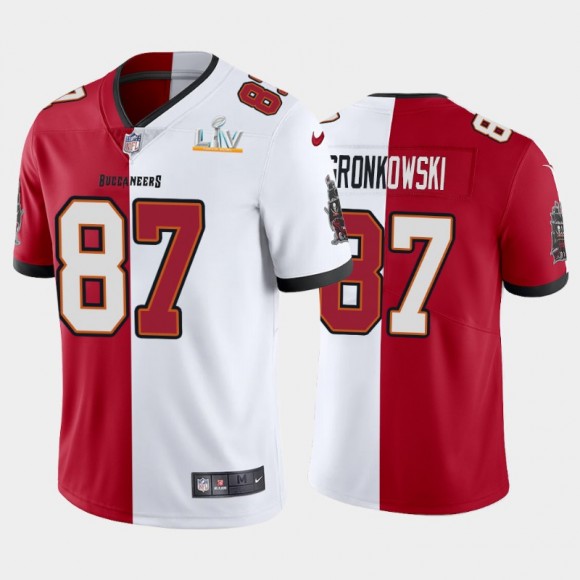 Buccaneers Rob Gronkowski Super Bowl LV Champions Split Limited Jersey - Red White