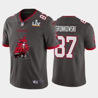 Rob Gronkowski Buccaneers Pewter Super Bowl LV Champions Vapor Limited Jersey
