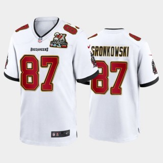 Buccaneers #87 Rob Gronkowski 2X Super Bowl Champions Patch Game Jersey - White
